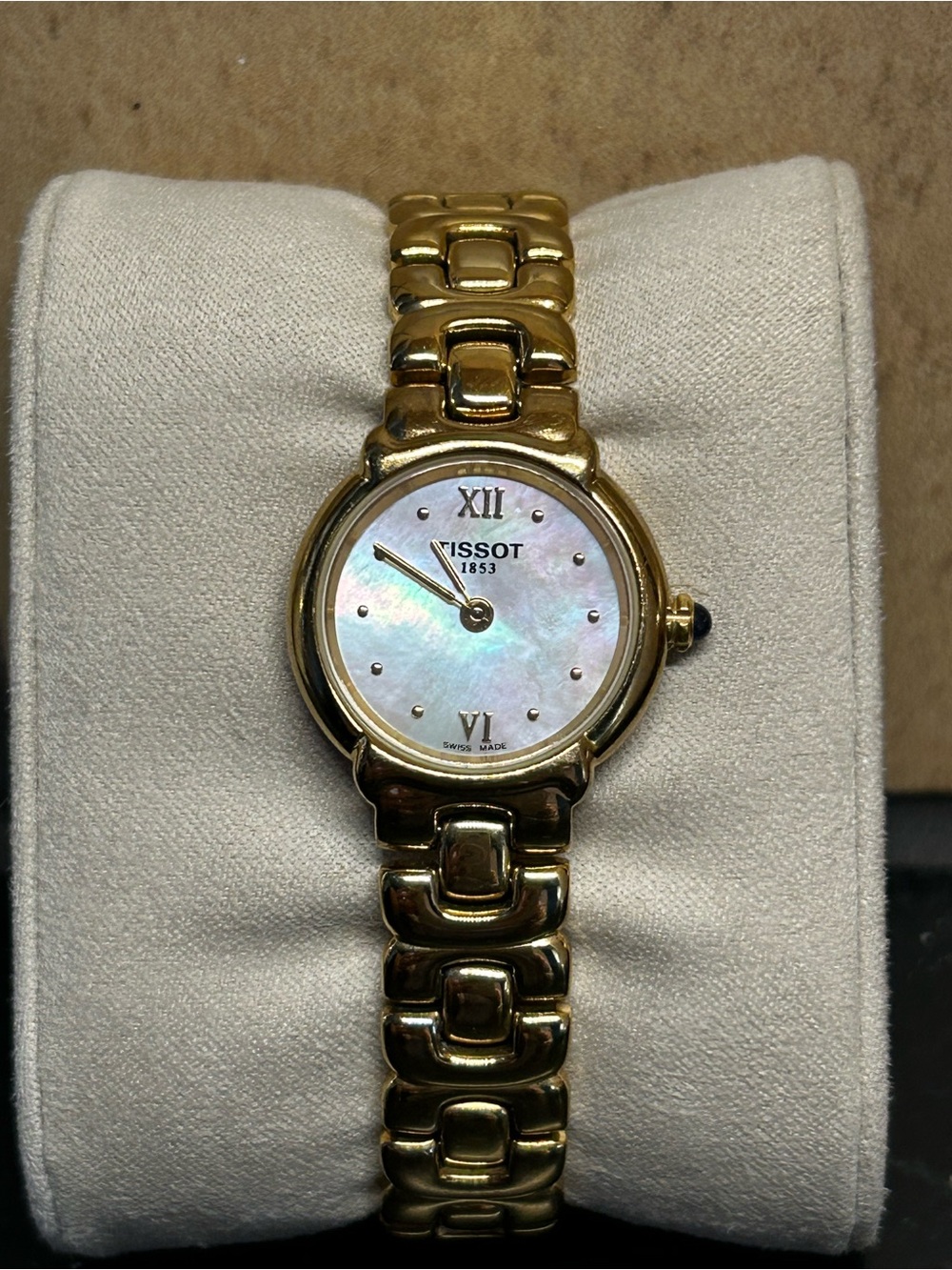 Tissot Gold-Tone Bracelet Watch with Mother-of-Pearl Dial